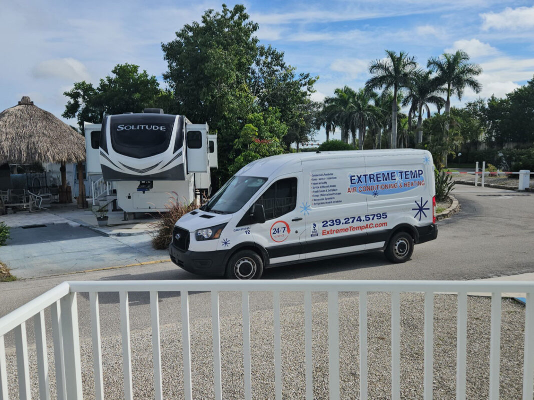Extreme Temp Air Conditioning & Heating van on a Southwest Florida service call