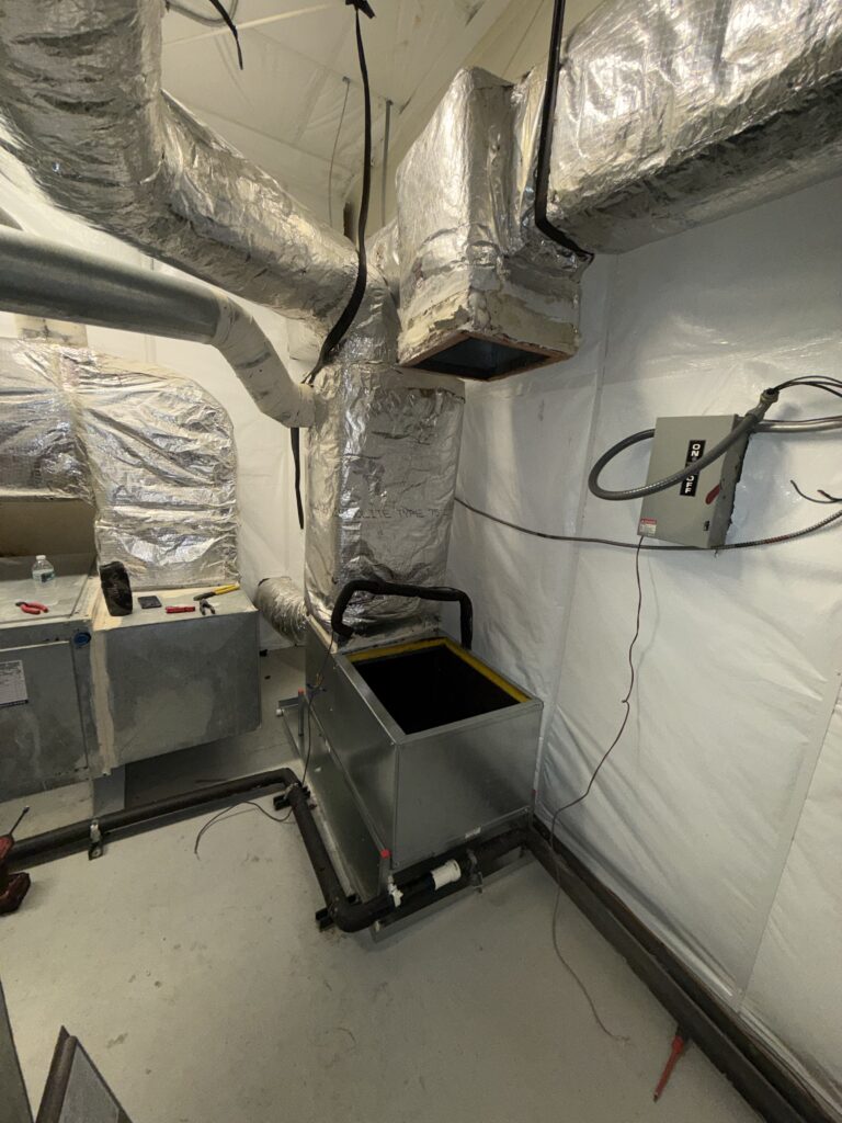 Insulated ductwork installed for a new upstairs office at a San Carlos Park, FL fire station