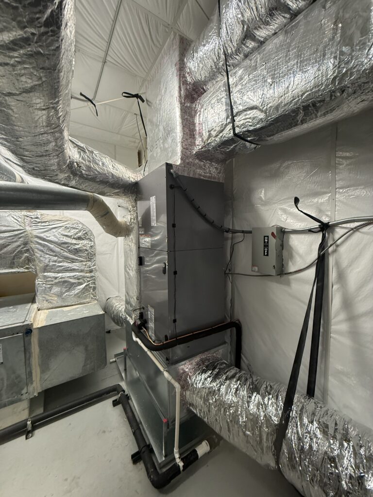 Commercial HVAC ductwork and air handler installation for a fire station office addition in San Carlos Park, FL