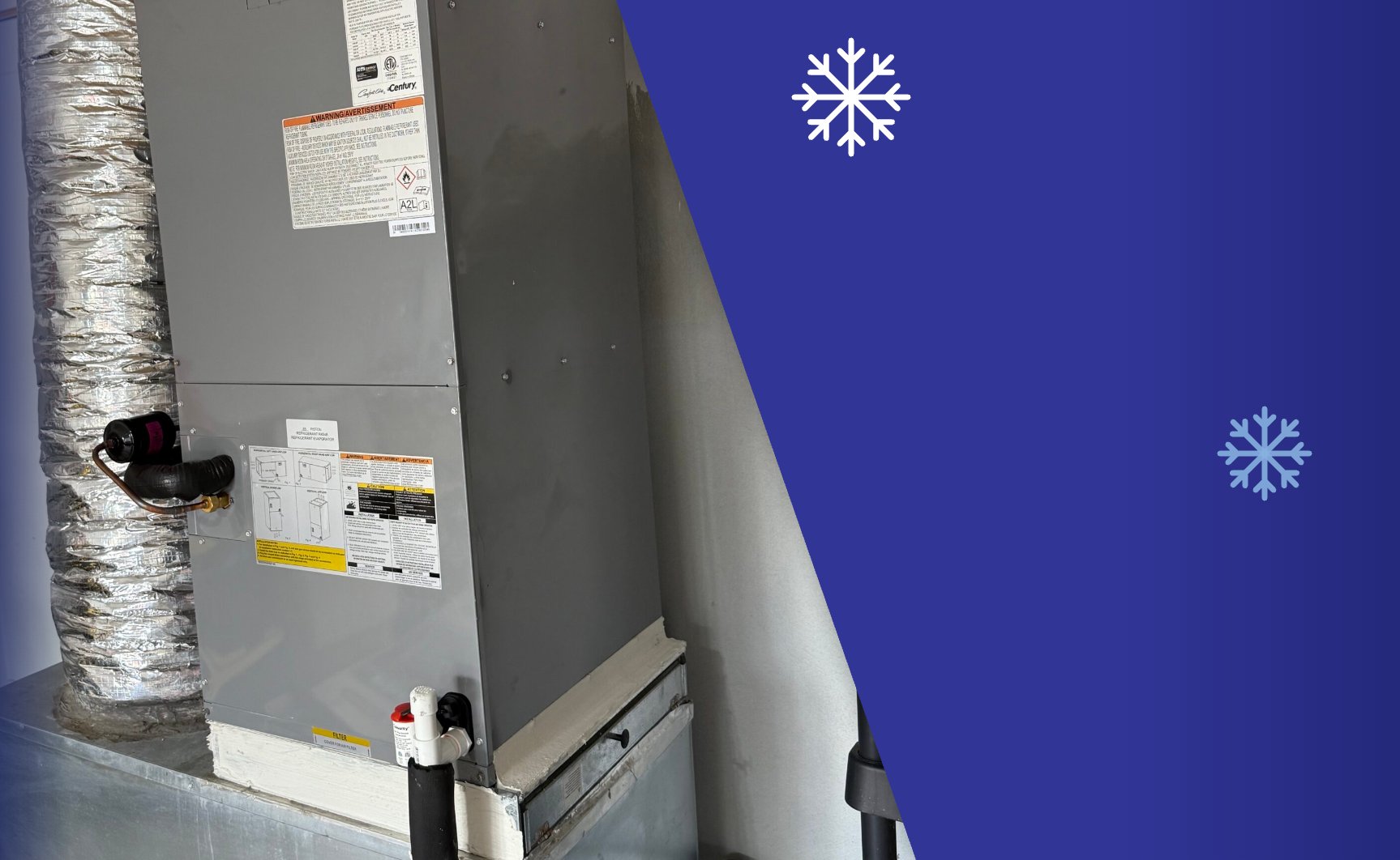 New air handler installed by Extreme Temp Air Conditioning & Heating during an AC replacement in Southwest Florida