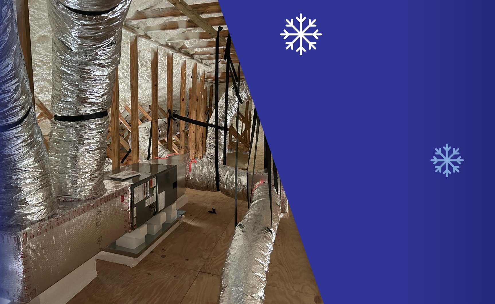 Attic ductwork and supply runs inspected by Extreme Temp for air duct cleaning in Southwest Florida